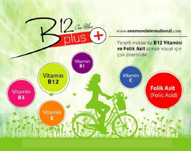 Empaque del parche B12 One More Plus con vitaminas B12, B1, B3, C, E y ácido fólico